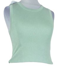 Dámský světlezelený žebrovaný crop top Primark 