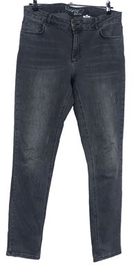 Dámské šedé skinny rifle s kamínky Liberty 
