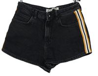 Dámské černé riflové kraťasy s pruhy Denim 