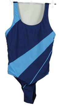 Dámské tmavomodro-modré pruhované jednodílné plavky Shein 