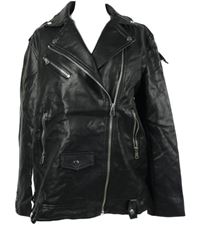 Dámský černý koženkový oversized křivák Stradivarius 