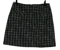 Dámská černo-bílá vzorovaná pletená sukně Dunnes 