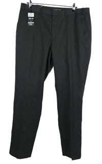 Nové - Pánské tmavošedé společenské slim fit klahoty s puky vel. 38/30