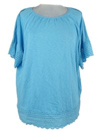 Dámské světlěmodré tričko s madeirou M&S