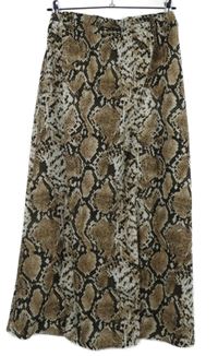 Dámská černo-béžová vzorovaná midi sukně Shein 