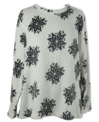 Dámská bílá chlupatá vzorovaná mikina Lavon 