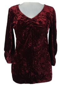 Dámské karmínové sametové triko M&S