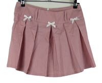Dámská růžová skládaná sukně s mašličkami 