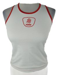 Dámský bílo-červený sportovní top s logem Puma 