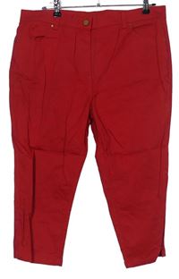 Dámské červené plátěné capri kalhoty Dash 