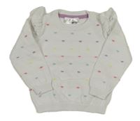 Bílý puntíkatý svetr s volánkem ERgee