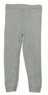 Světlešedé žebrované pletené legíny George