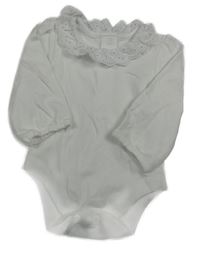 Bílé body s krajkou Little nutmeg