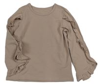 Starorůžové mikinotriko s volánkem