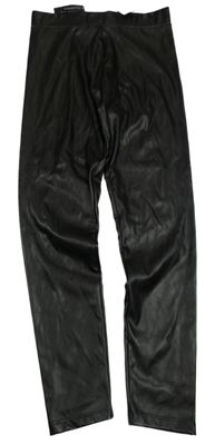 Nové - Černé koženové legíny Dunnes