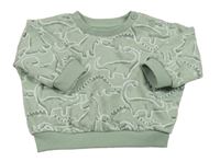 Světlezelená mikina s dinosaury Matalan
