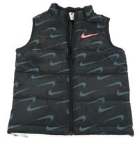 Černá šusťáková zateplená vesta s logy Nike