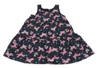 Tmavomodré bavlněné šaty s jednorožci Name it