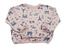 Světlerůžová plyšová mikina s obrázky Dunnes