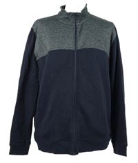 Pánská tmavomodro-melírovaná propínací mikina Easy vel. 3XL