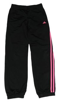Černé sportovní tepláky s pruhy Adidas