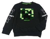 Černá mikina s překlápěcími flitry - Minecraft
