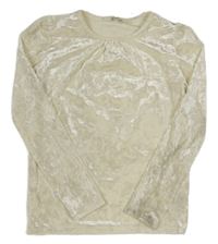 Smetanové sametové triko H&M