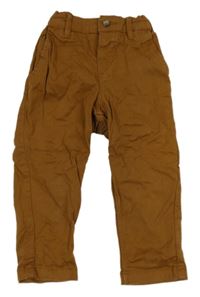 Medové plátěné kalhoty H&M
