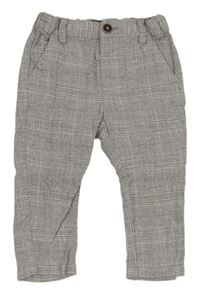 Šedo-hnědé melírovano/kostkované kalhoty Next