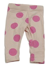 Světlerůžové puntíkaté legíny 