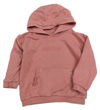 Růžová mikina s nápisem a kapucí Matalan