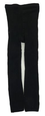 Černé žebrované punčochové kamaše 