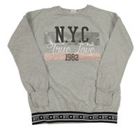 Šedá melírovaná mikina s nápisem F&F