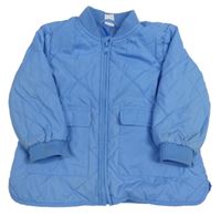 Modrá šusťáková prošívaná zateplená bunda H&M