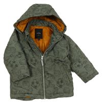 Khaki šusťáková zateplená bunda s míči a kapucí Name it