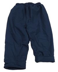 Tmavomodré šusťákové zateplené kalhoty Jojo Maman Bébé