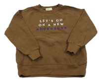 Hnědá mikina s nápisem Zara