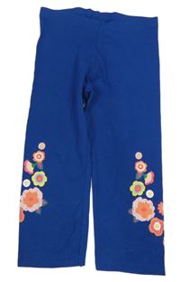 Tmavomodré capri legíny s kytičkami C&A