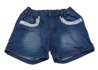 Tmavomodré riflové kraťasy s výšivkou Kiki&Koko