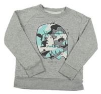 Šedá mikina s potiskem 