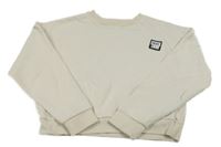 Béžová crop mikina s logem DKNY 