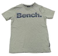 Šedé melírované tričko s logem Bench