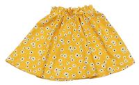 Žlutá kolová sukně s kytičkami Shein