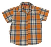 Oranžovo-modrá kostkovaná košile Kidsplanet 