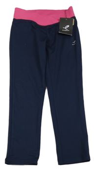 Nové - Tmavomodro-růžové capri sportovní legíny Intersport