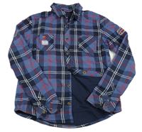 Modro-tmavomodro-červená kostkovaná podšitá košile Sergent Major