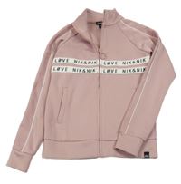 Světlerůžová propínací sportovní mikina s nápisem Nik&Nik