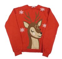 Červený svetr se sobem Primark