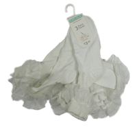 Nové - 3x - Bílé silonové ponožky s volánky Primark vel. 31-36