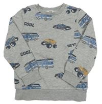 Šedá mikina s auty C&A